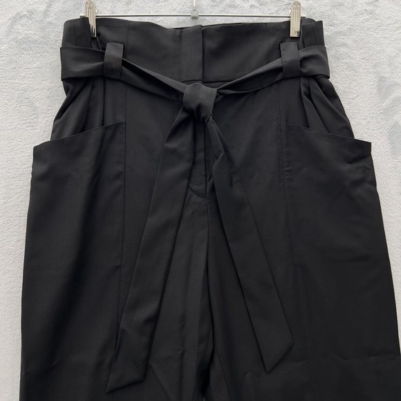 IRO Black 100% Wool Paxi Paperbag Tie Waist Trousers Pants Sz EUR 42 (34W) 0113 - Picture 6 of 14